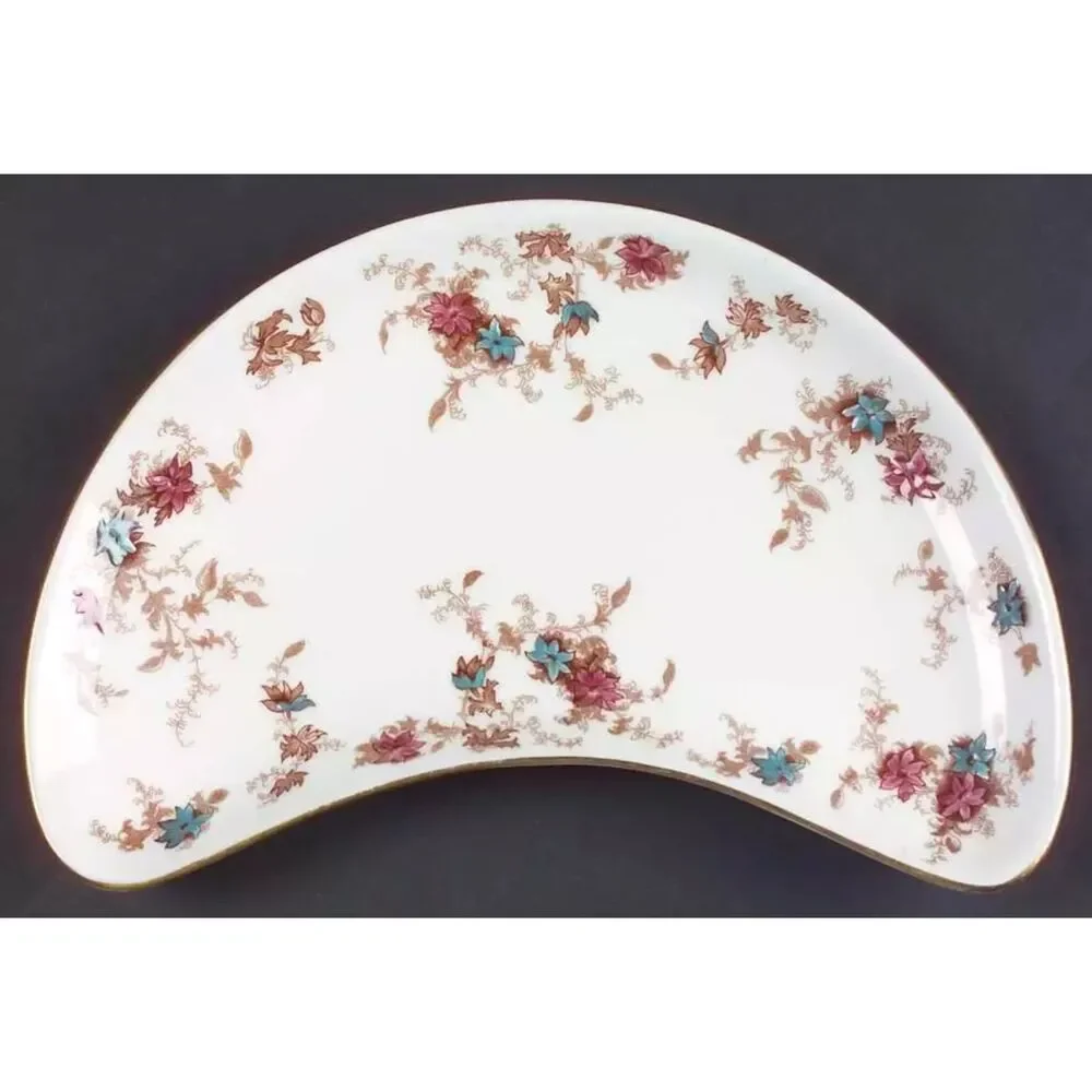 Vintage Minton "Ancestral" Crescent Salad Plate S376 – Bone China, 8.5" - Picture 2 of 2